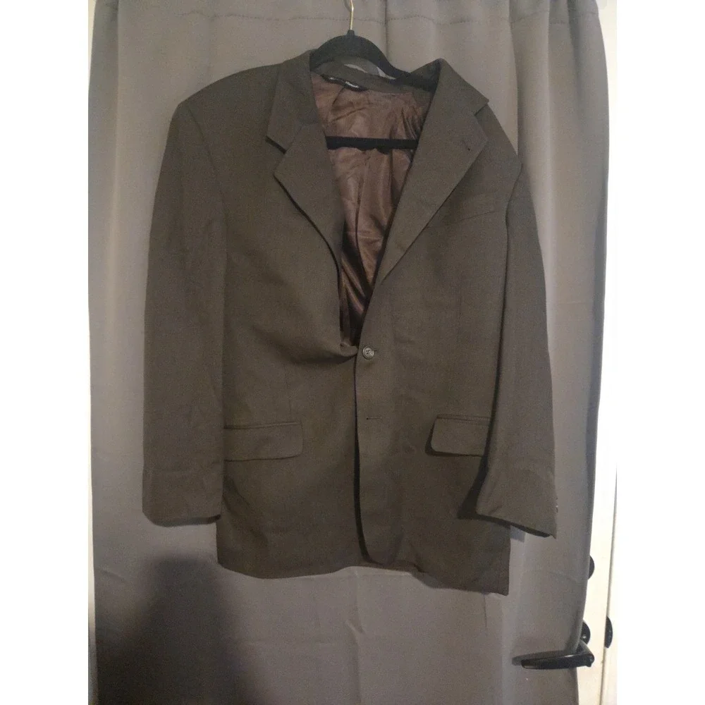 Jack Victor Montreal Olive Brown Blazer, Men's 42R Sport Coat Canada Virgin Wool